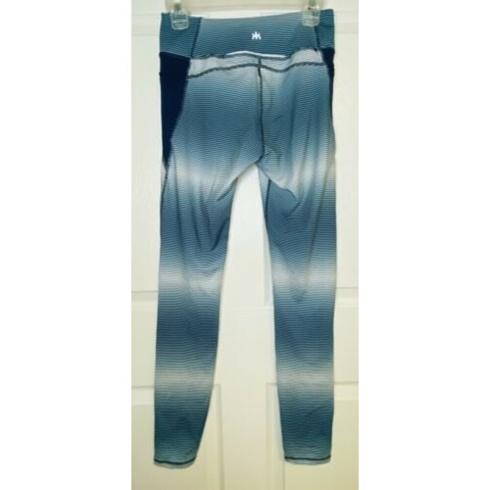 Kyodan Women's Blue & White Striped Full Length Leggings Work Out Yoga SIZE P/S - Picture 2 of 6